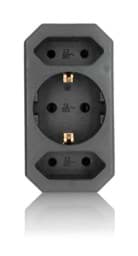 Zeige Details für Multistecker 2x Euro und 1x Schutzkontakt schwarz vertikal Bild von Multistecker 2x Euro und 1x Schutzkontakt schwarz vertikal