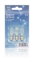 Zeige Details für Topkerze voll geriffelt 34V 3W E10 3er-Blister Bild von Topkerze voll geriffelt 34V 3W E10 3er-Blister