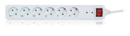 Bild von Überspannungsschutz-Steckdosenleiste 6x Schutzkontakt mit 1,4m Zuleitung und Schalter weiß