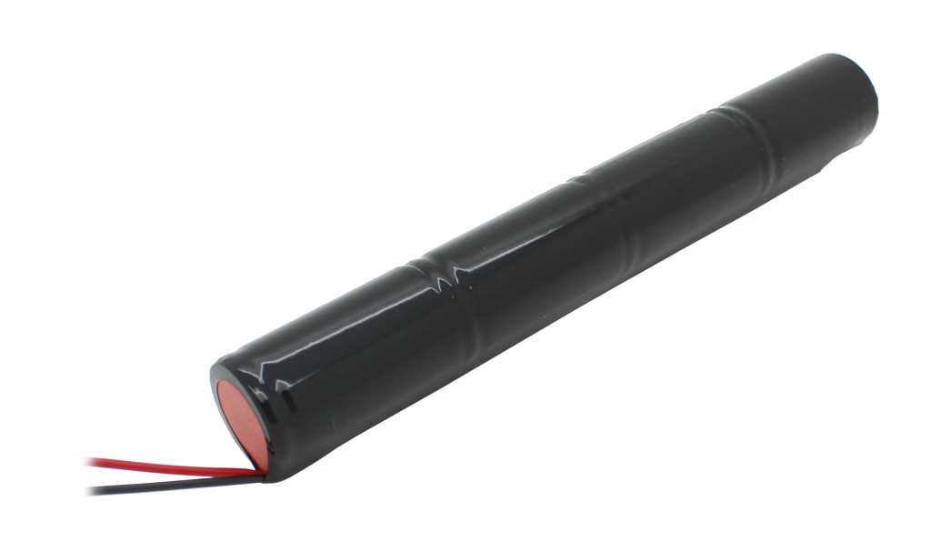 Bild von Notleuchtenakku NiCd 4,8V 1800mAh L1x4 Sub-C mit 200mm Kabel einseitig