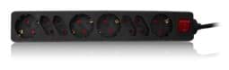 Bild von Steckdosenleiste 4x Euro und 4x Schutzkontakt mit 1,4m Zuleitung und Schalter schwarz