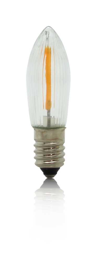 Bild von Filament LED Topkerze geriffelt 14-55V 0,1-0,2W klar warm-weiß