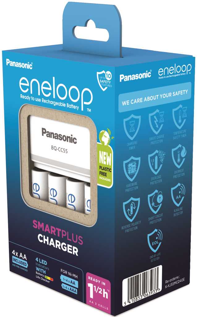 Bild von Panasonic eneloop Smart & Quick Charger BQ-CC55 inklusive 4x HR-3UTGB / BK-3MCDE