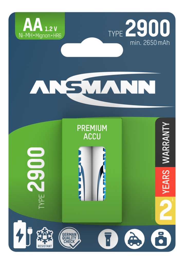 Bild von Ansmann NiMH-Akku Mignon 2900mAh 1312-0014 2er Blister