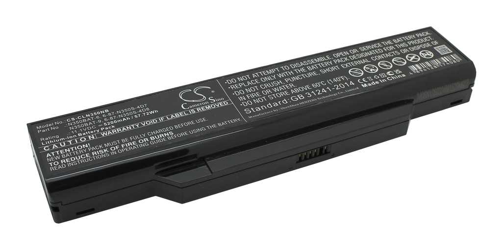 Bild von Laptopakku LiIon 11,1V 5200mAh ersetzt Clevo N350BAT-6